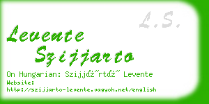 levente szijjarto business card